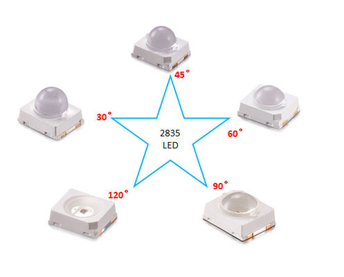 2835 IR LED Chip Diodo 850nm con 30 grados 60 ángulo de lente para cámara
