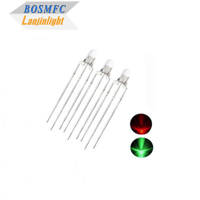 Bi Color 3mm a través del agujero LED multifuncional 20mA Luz roja y verde