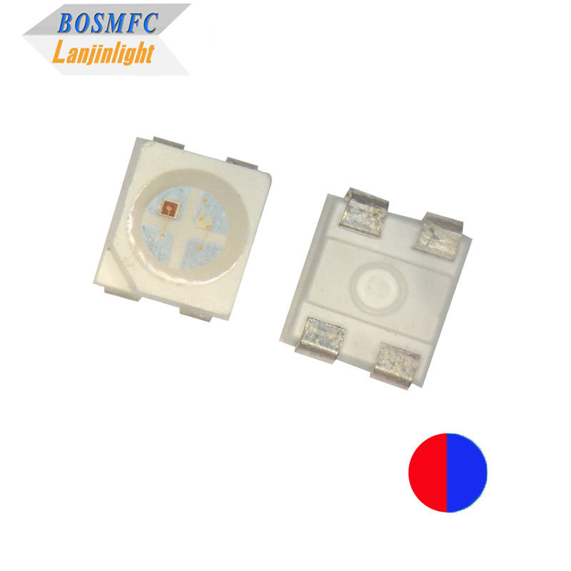 20mA Bi Color PLCC4 3528 SMD Chip LED de 1,9 mm de espesor Color rojo y azul 4 pines