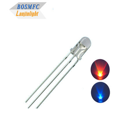 1.8V-2.4V Diodo LED de doble color 5 mm a través del agujero Color rojo azul Alto brillo