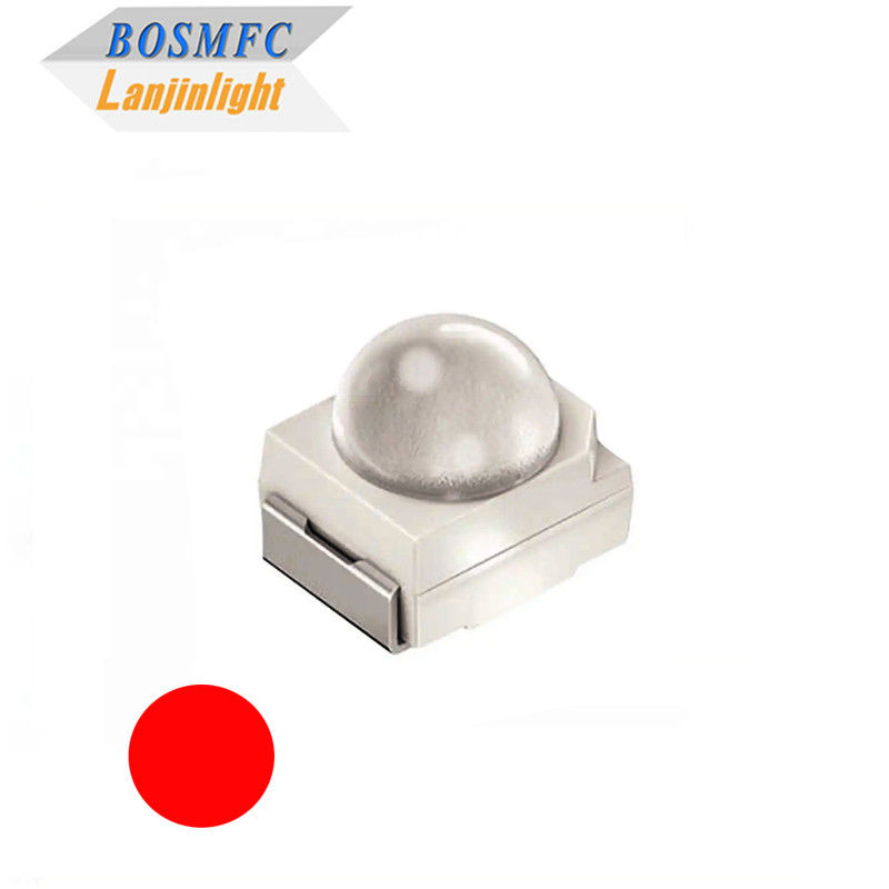 3528 SMD LED lente de cúpula 60 grados Cena roja brillante 2000mcd LED chip diodo para semáforo