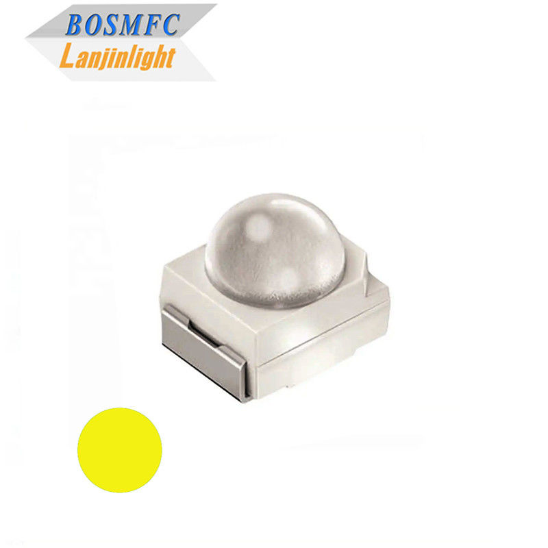 3528 SMD LED Ángulo de visión de la luz amarilla 60 grados lente de cúpula Luz de diodo led ámbar para semáforos