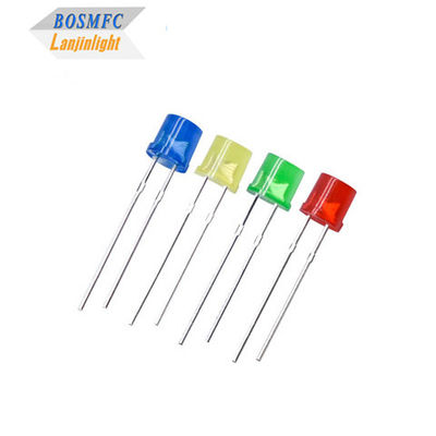 5 mm LED de superficie plana a través del agujero con ángulo de visión difuso de 100 grados