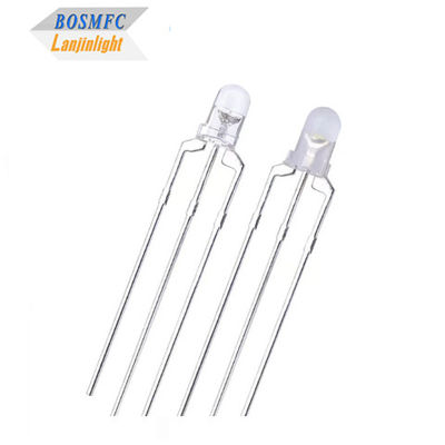 Bi color 3mm LED Anodo común rojo y azul y cátodo común A través del agujero LED Dissipación de calor