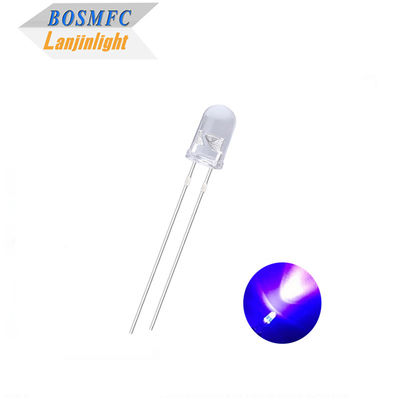Cabeza redonda 5mm LED ultravioleta 385nm 395nm luz UV Lente transparente para el agua para la lámpara de mosquito